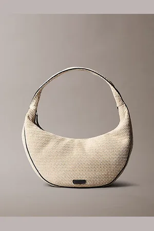 Calvin Klein Grote raffia hobo bag