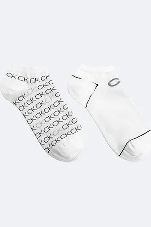 Calvin Klein 2-pack enkelsokken met logo van zacht gekamd katoen