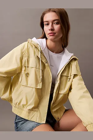 Calvin Klein Cropped jack met capuchon van zacht nylon