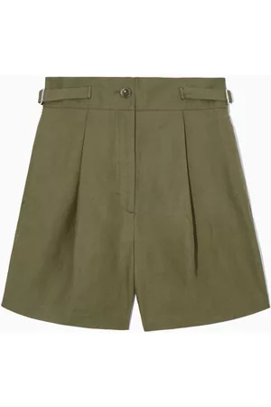 COS Dames Shorts - PLEATED LINEN-BLEND UTILITY SHORTS