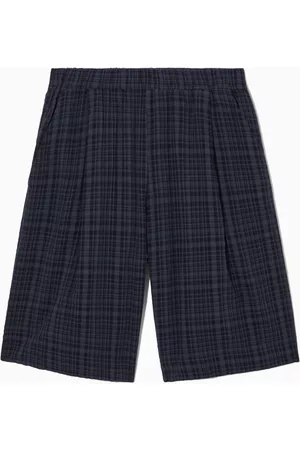 COS Heren Shorts - PLEATED CHECKED SEERSUCKER BOARD SHORTS