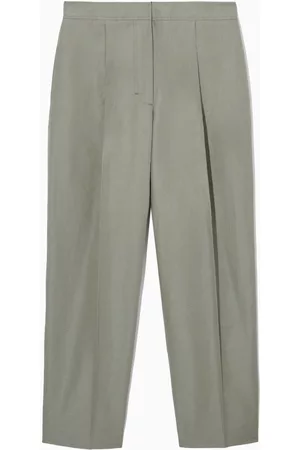 COS Dames Chino's - TAPERED PLEATED LINEN-BLEND CHINOS