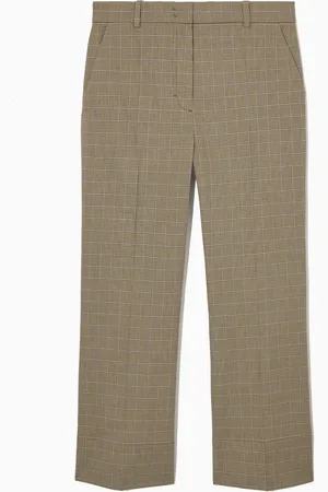 COS Slim Checked Flared Trousers in
