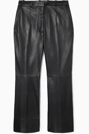 COS Slim Tailored Flared Leather Trousers
