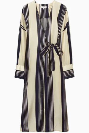 COS Striped Midi Wrap Dress