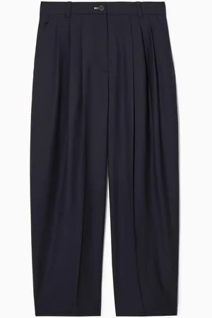 COS Regular Wool Barrel-Leg Trousers in