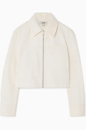 COS Cropped Twill Zip-Up Jacket