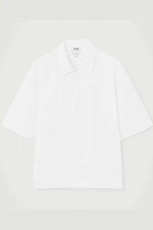COS Seersucker Half-Zip Polo Shirt