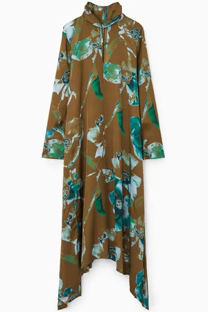 COS Asymmetric Printed Midi Dress