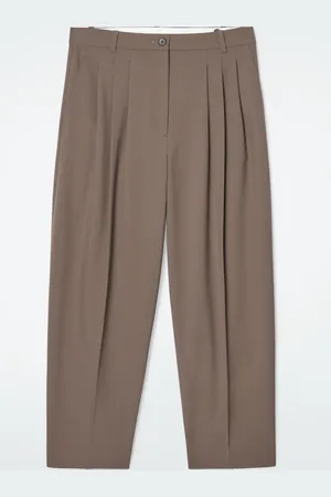 COS Pleated Barrel-Leg Wool-Blend Trousers in