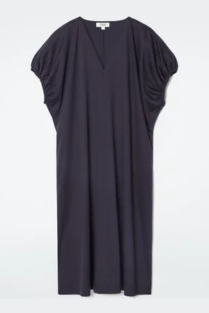 COS Oversized Ruched V-Neck Dress