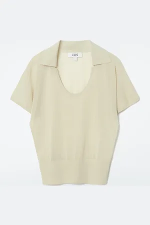 COS Scoop-Neck Knitted Polo Shirt
