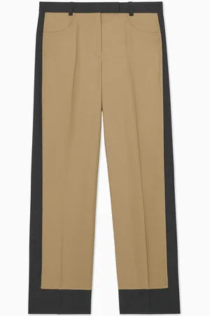 COS Deconstructed Colour-Block Wool Trousers in