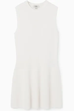 COS Ribbed-Knit Dropped-Waist Mini Dress