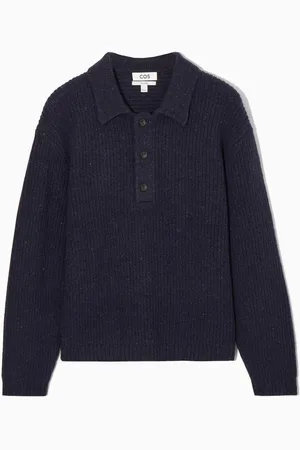 COS Ribbed Wool And Cashmere-Blend Polo Shirt in