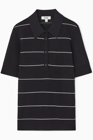 COS Striped Knitted Polo Shirt