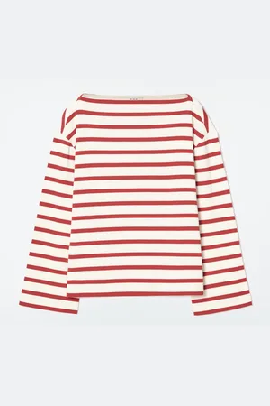 COS Striped Boat-Neck Top