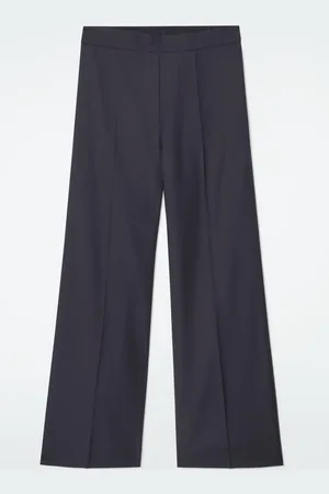 COS Regular Elasticated Wool Straight-Leg Trousers in