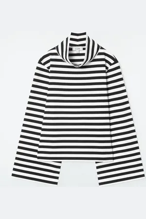 COS Funnel-Neck Striped Long-Sleeved T-Shirt