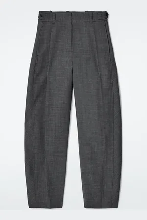 COS Wool-Blend Barrel-Leg Trousers in