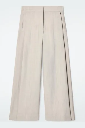 COS Relaxed Wool-Blend Wide-Leg Trousers in