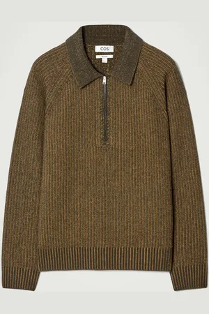 COS Collared Merino Wool-Yak Blend Half-Zip Jumper