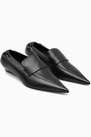 COS Pointed Leather Kitten-Heel Loafers