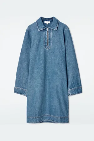 COS Denim Half-Zip Dress
