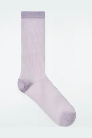 COS Sheer Ribbed Wool Socks