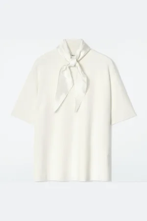COS Scarf-Detail Merino Wool T-Shirt