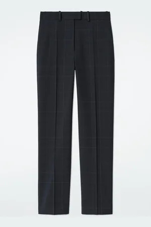 COS Windowpane-Check Straight-Leg Trousers in