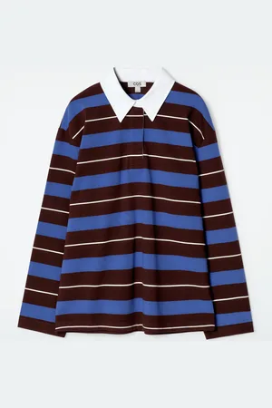 COS Striped Long-Sleeved Polo Shirt