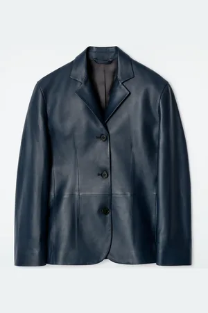 COS Leather Single-Breasted Blazer