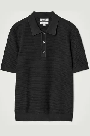 COS Textured Knitted Cotton Polo Shirt