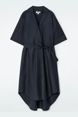 COS Belted Short-Sleeved Midi Shirt Dress