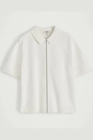 COS Waffle-Knit Cotton Zipped Shirt