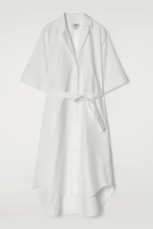 COS Belted Short-Sleeved Midi Shirt Dress