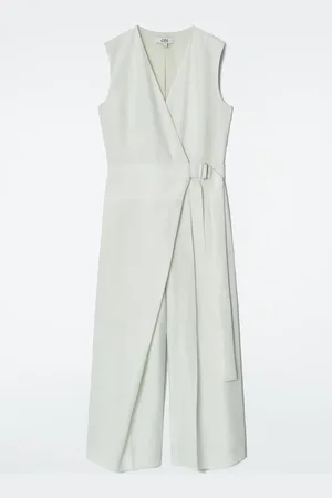 COS Wrap-Front Linen Jumpsuit in