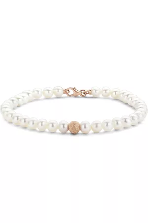 Diamond Point Roségouden armband witte zoetwaterparel Rivièra