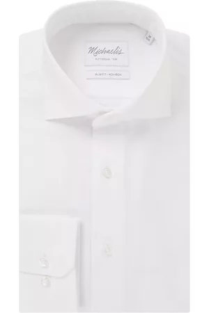 Michaelis Slim fit strijkvrij overhemd met cut away kraag