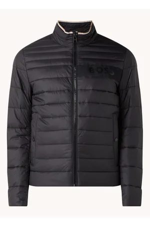 HUGO BOSS Darolus gewatteerd jack met logoprint en steekzakken