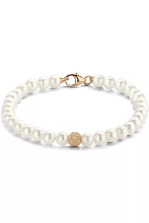 Diamond Point Roségouden armband witte zoetwaterparel Rivièra