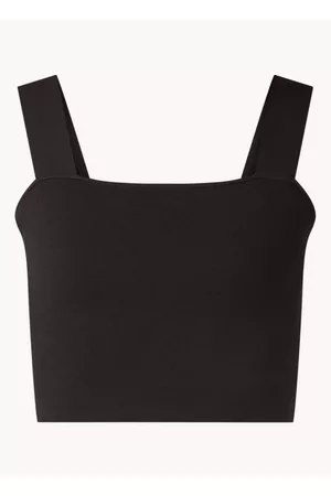 Maje Maclyna fijngebreide crop top met rechthoekige halslijn