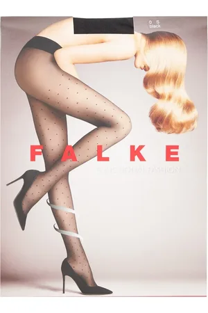 Falke Vitalize panty met stippenprint in 2 denier black