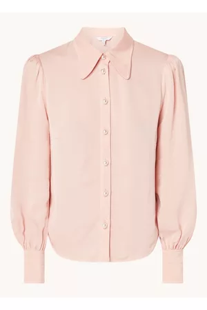L.K. Bennett Sonya blouse met pofmouw en sierknopen