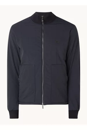 Emporio Armani Reversible bomberjack van scheerwol met logo