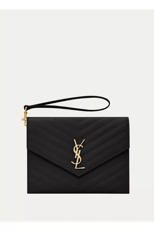 Saint Laurent Cassandre flap clutch van quilted kalfsleer