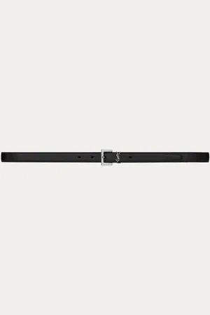 Saint Laurent Narrow Monogram riem van kalfsleer
