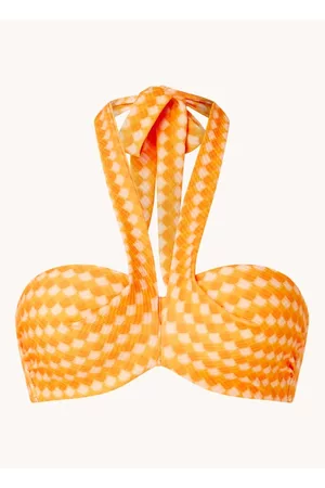 Cyell Dames Bandeau bikini's - Bandeau bikinitop met print en structuur