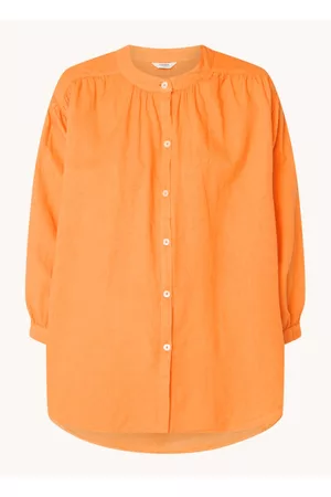 penn ink Dames Blouses - Oversized blouse in linnenblend met vlindermouwen
